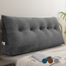 Wedge Pillow Headboard Triangular Bed Pillow with Removable Cover for Daybeds