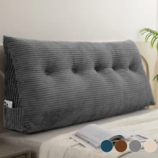 Wedge Pillow Headboard Triangular Bed Pillow with Removable Cover for Daybeds 