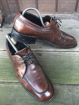 Freeman Dress Shoes Mens 7 D FreeFlex Brown Leather Moc Toe Oxford Derby Casual