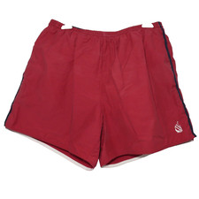 Vintage 90s Nautica Swim Shorts Trunks Mens Size L Red Navy Blue Lined
