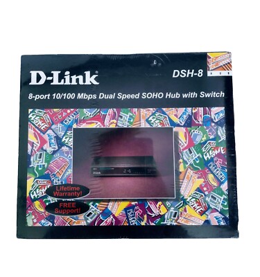 New D-Link DSH-8 Dual Speed 10/100Mbps  Hub Switch 8-Port Ethernet 