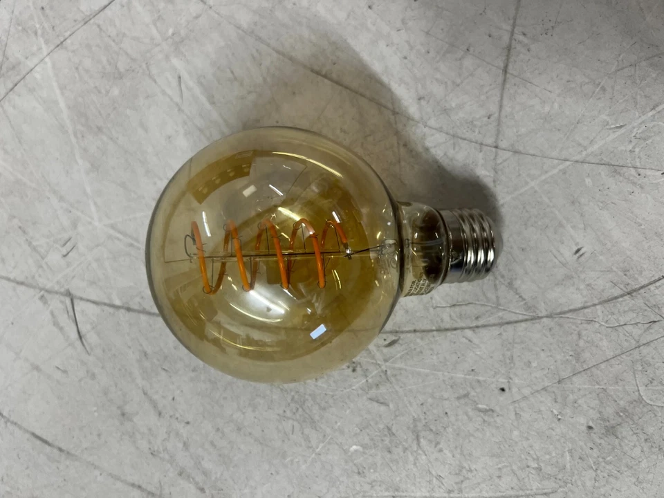 12 GE Vintage 60W/5W LED Light Bulb Globes Vintage Spiral Amber Medium Base G25 - Image 4 of 4