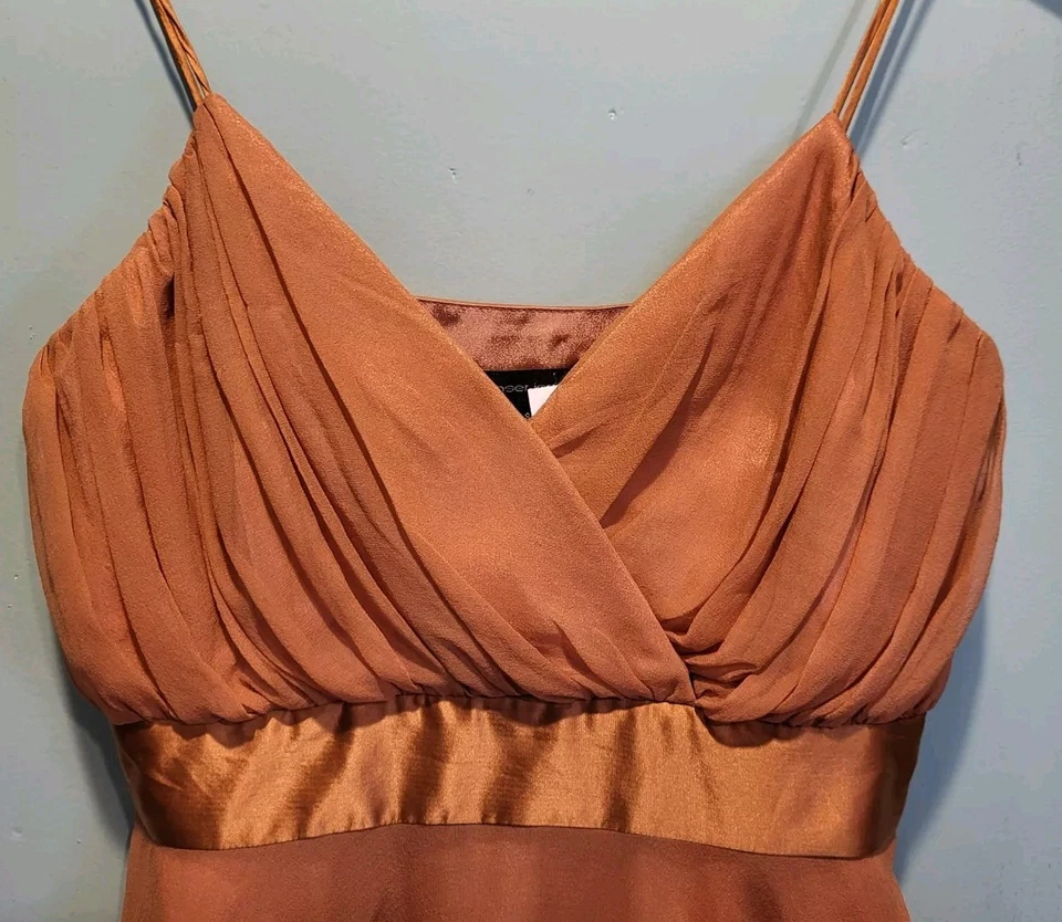 Nuevo Babydoll Spencer Jeremy 100% Seda Sin Mangas Imperio Fluido Top Óxido Talla S Y2K Foto 2 de 4