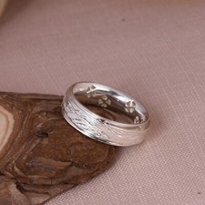 Handmade Textured 925 Sterling Silver Spinner Ring, Meditation Ring, Worry Ring