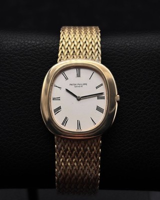 Patek Philippe Golden Ellipse 33x36MM White Dial 18K Yellow Gold Bracelet (3589)