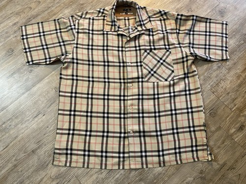 Men’s XXL VTG Raw Blue Fashion Unfiltered Plaid Short Sleeve Button Down Shirt
