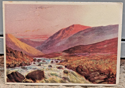 Vintage UNBENUTZT Falls at Glencoe Schottland Weihnachten 1940er Grußkarte EB10752