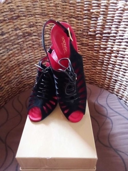 Women Dolce Gabbana Heels Black Suede 37