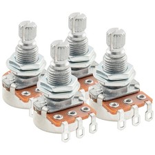 Alpha 4Pcs Mini Metric Audio Taper A500K Split Shaft Pots Guitar Potentiometers
