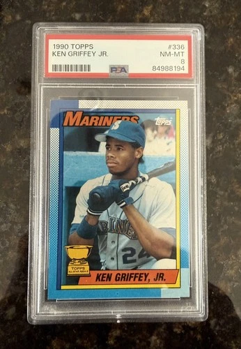 🔥1990 Topps All-Star Rookie Ken Griffey Jr. #336 MLB Bloody Scar Error PSA8🔥