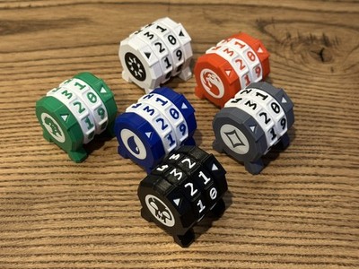 Set of 6 Life Counter Click Wheels for Magic: The Gathering - MTG - Commander