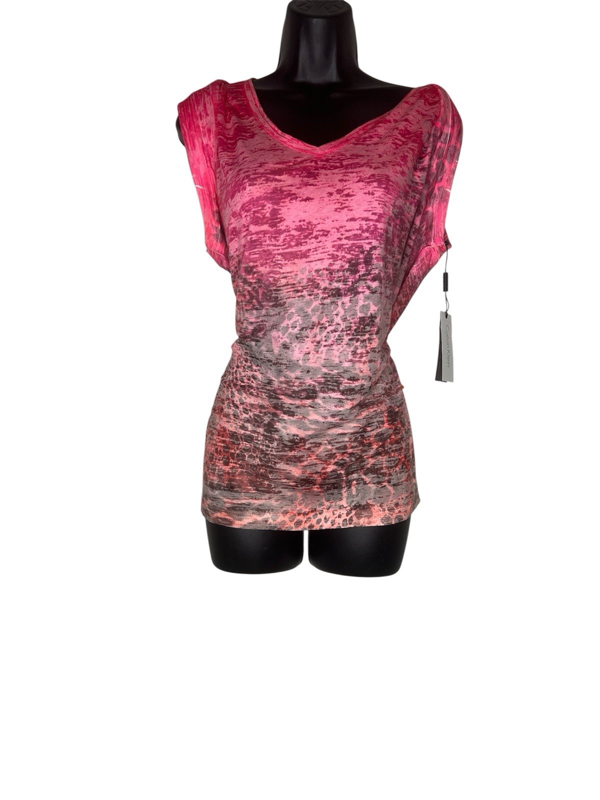 Nwt Calvin Klein Performance Woman Pink Pattern Multicolor Sleeveless Top Sz 2x