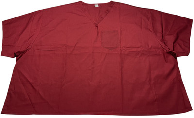 Scrub Top Unisex (12XL) Burgundy V Neck 3 Pockets Short Sleeves Medical NWOT