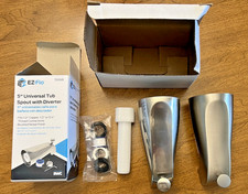 LOT OF 2 TUB SPOUTS WITH DIVERTER ACCESSORIES - BRUSHED NICKEL FINISH