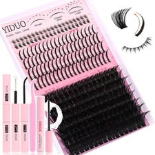 Lashes Clusters Kit Bottom Lashes with Spikes 100D Cluster Eyelash Extensions Ki