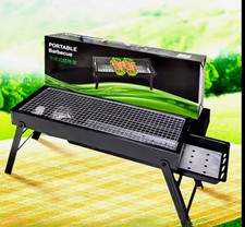 Portable Charcoal Barbecue Grill, Black Metal...