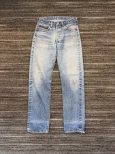 Vintage 80s Levis 501 Redline Selvedge Jeans 30x33 Fit Blue Denim Button Fly Men