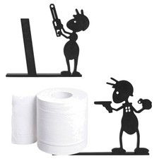 Toilettenpapierhalter Ameise-Set freistehend Kunststoff schwarz 2er