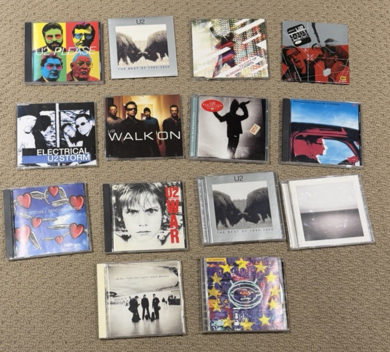 U2 14 CD Lot Albums, CD Singles, Imports with Live and Rare Tracks