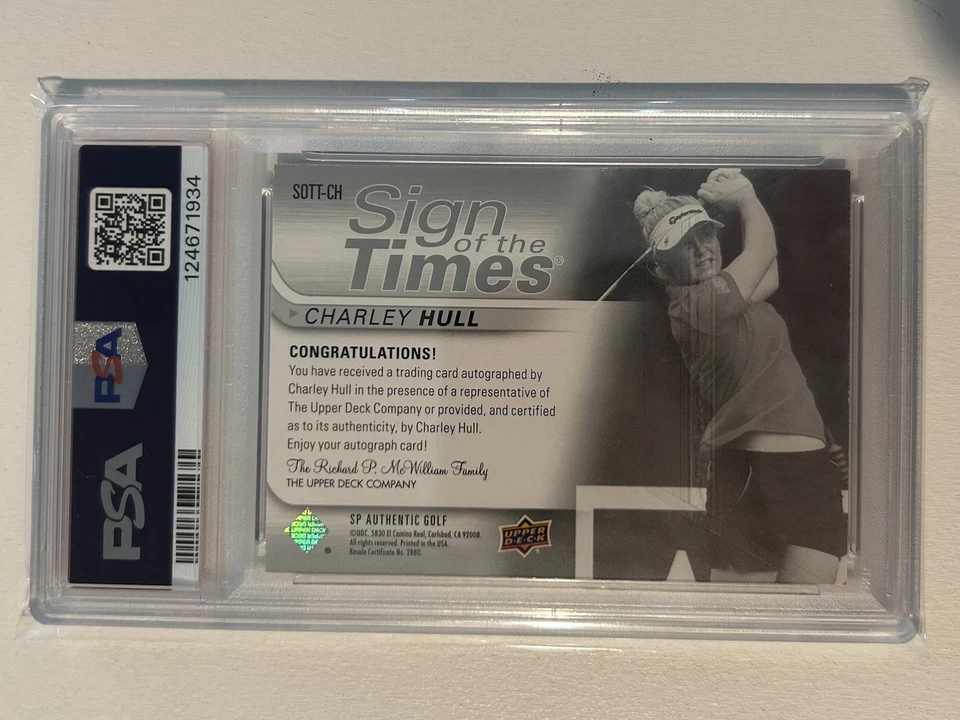 2021 SP Authentic Sign of the Times Inscriptions /50 Charley Hull Auto PSA 10 - Image 2 of 2