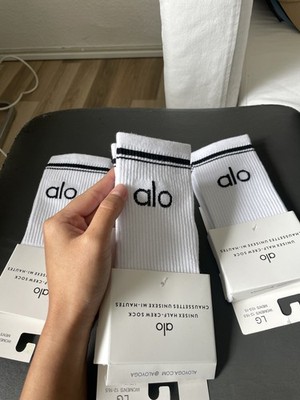 3 Paar Alo Yoga Unisex Socken Größe M Weiß Schwarz   Neu