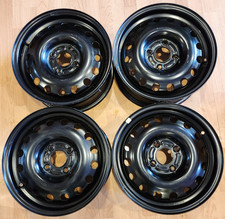 SET OF (4) 15" FORD FIESTA, FOCUS FACTORY OEM BLACK STEEL RIMS 15x6 2009-2019