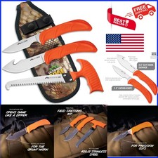 Compact WildGuide Outdoor Knife Set with Mossy Oak Sheath - Ideal for Field Use