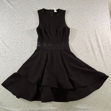 B Darlin Dress Women's Juniors 3/4 Black Lace Waist Fit Flare Sleeveless Party