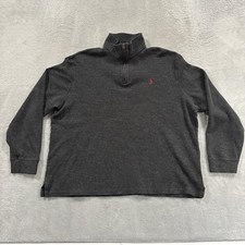 Polo Ralph Lauren Quarter Zip Sweater Men's XL Estate Rib Pullover Cotton Gray