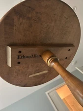 Vintage Ethan Allen 1970s Hitchcock Round floral design solid maple table