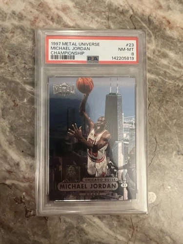 1997 Metal Universe Michael Jordan Championship card# 23 PSA 8 NM-MT