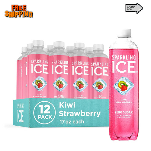Sparkling Ice, Kiwi Strawberry Sparkling Water, Zero Sugar F