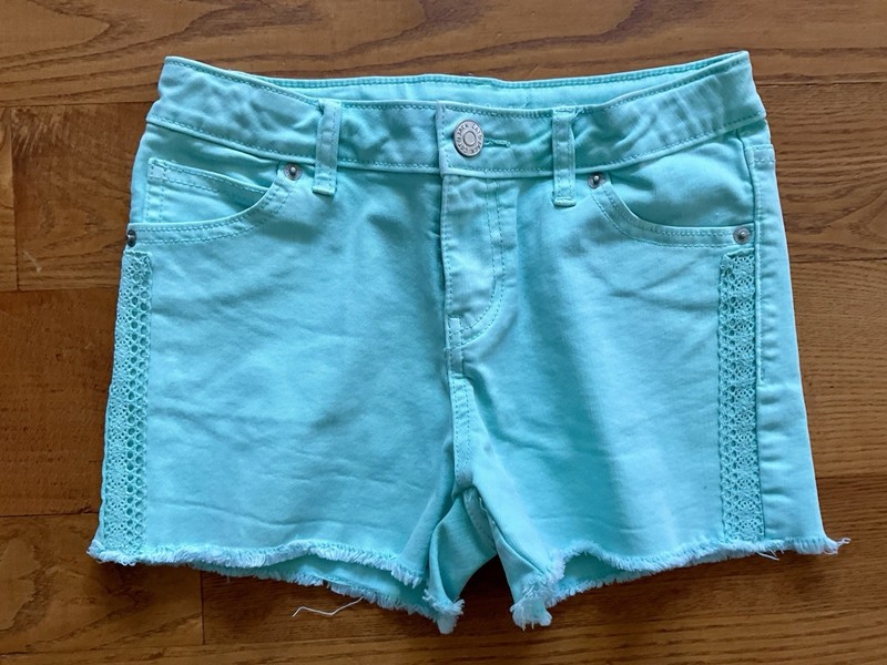 Girls Cat & Jack Green Jean Shorts Size L 10/12