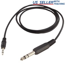 5Ft 1.5m 1/4" 6.35mm TRS Stereo Male To 1/8" 3.5mm Male Plug Mic Aux Cable Cord