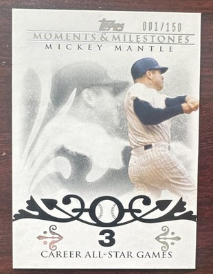 Topps 2008 Moments & Milestones Mickey Mantle Yankees Insert #7 001/150