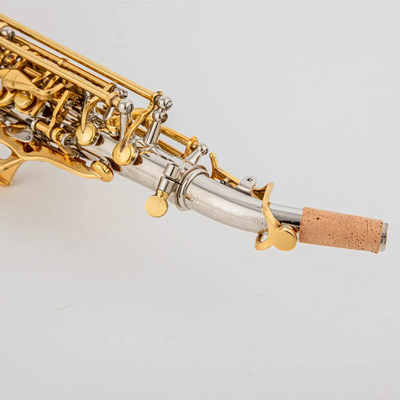 SC-9937 Bb Soprano Saxophone Silver Plated A golden key