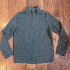 Boys Vineyard Vines 1/2 Zip Pullover Shirt Green Blue Footballs sz Large 16 