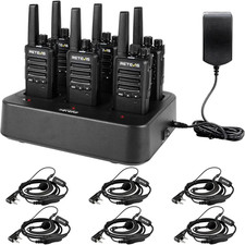 RT68B Third Gen Walkie Talkies with Earpiece 16 Channels Long Range Water
