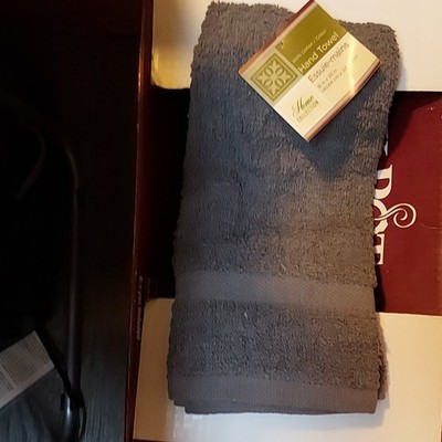 Home Collection Hand Towel 16 x 25 Gray 100% Cotton Solid Rectangle Bathroom