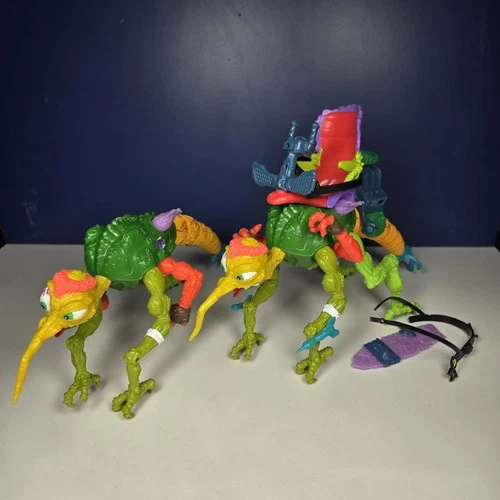2X Vintage 1990 Teenage Mutant Ninja Turtles TMNT Needlenose Figure Mosquito Bug