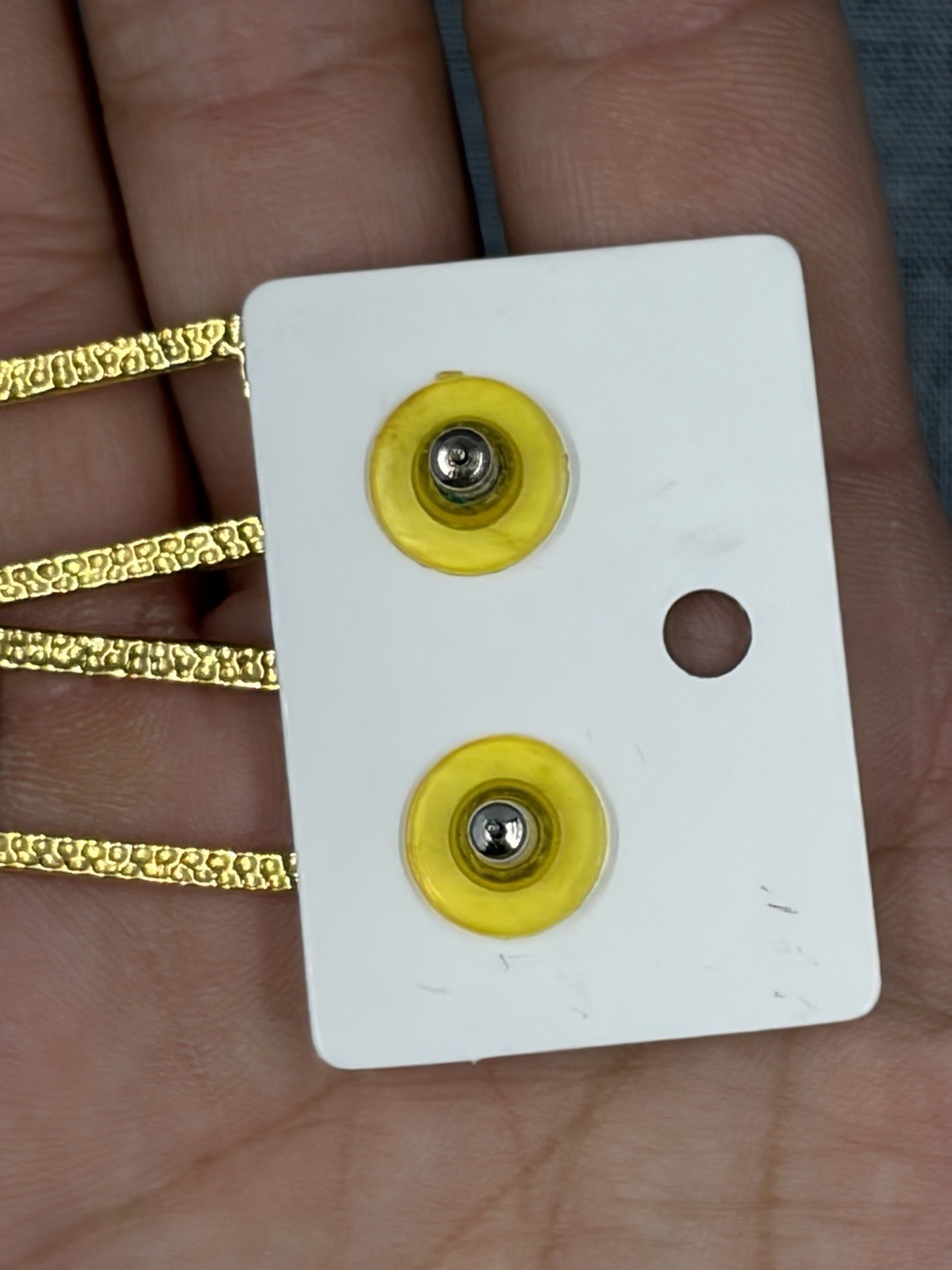 Gold Tone Rectangle Dangle Earrings Geometric Min… - image 5