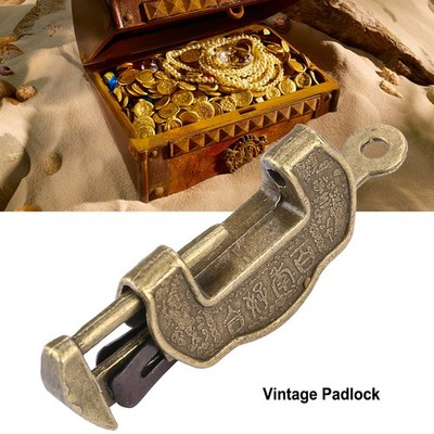 Chinese Vintage Padlock Antique Retro Style Lock Key For Jewelry Box Drawer SET