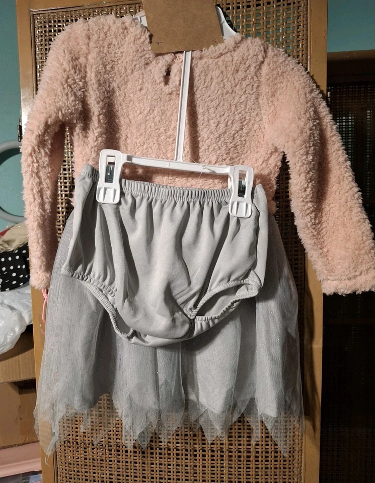 Conjunto de 2 bragas diadema rosa gris vestido tutú Young Hearts 24 meses nuevo con etiquetas Foto 3 de 4