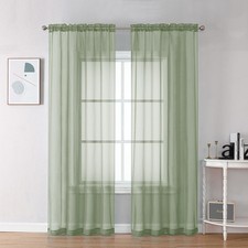Bedroom Curtains 2 Panel Sets 84" Inch Length - Transparent Light Weight Soft...