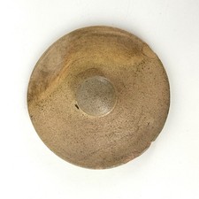 Stoneware Crock Lid Tan 4” Not Glazed Antique