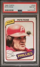 1980 TOPPS #540 PETE ROSE PSA 8