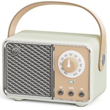 Retro Bluetooth Speaker, Vintage Decor, Portable Small Wireless Radio Lime
