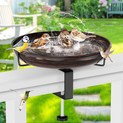Hanging Bird Bath Bird Water Feeder Sunsanly Deck Mounted Bird