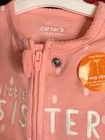P2🎄Carters Baby Girls 6M Little Sister Footed Pajama 2 Way Zipper 6M NEW W TAGS — photo 5