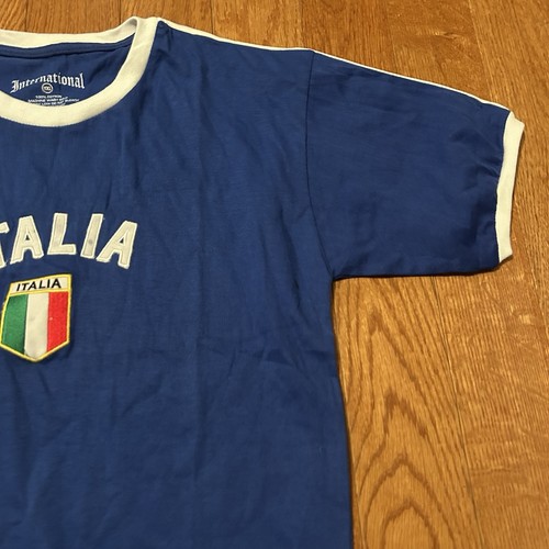 Italia Blue Kids Youth TShirt Size XL Soccer Worldcup Athletic Sports - Picture 5 of 9